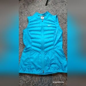 Nike winter running vest light weight blue Small S